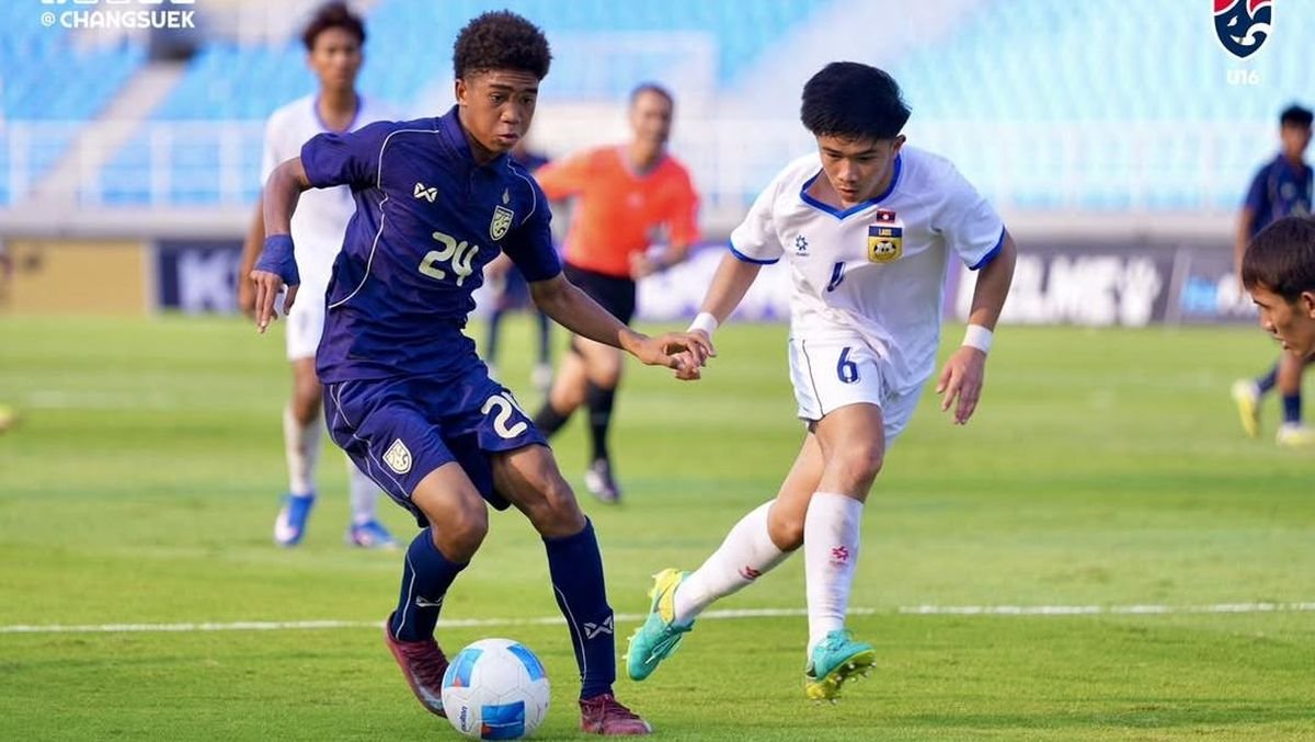 Aksi pemain timnas Thailand U-17. (Dok. @changsuek) 